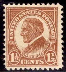 US Stamp #553 1.5c Harding MINT Hinged SCV $2.00