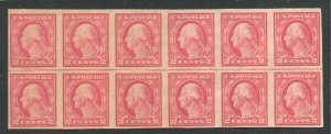 #482 Imperf line block of 12  2c Washington  Mint no gum⭐⭐⭐⭐⭐⭐