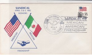 USA !982 Sandical Friendship Mexican American Illust+Cancel Stamp Cover Rf 38090