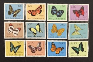 Mozambique 1953 #364-75(12), Butterflies, MNH, CV$24.75