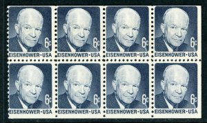USA 1971 Eisenhower 6¢ Booklet Pane Scott #1393av Dull Gum MNH W316