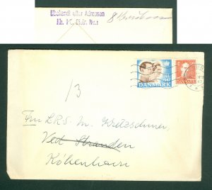 Denmark. Cover 1947 With Christmas Seal + 20 Ore King. Return. Cancel: Svendborg