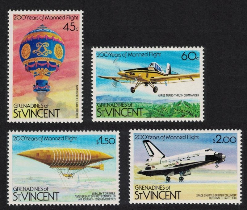 Grenadines of St. Vincent Bicentenary of Manned Flight 4v 1983 MNH SG#250-253