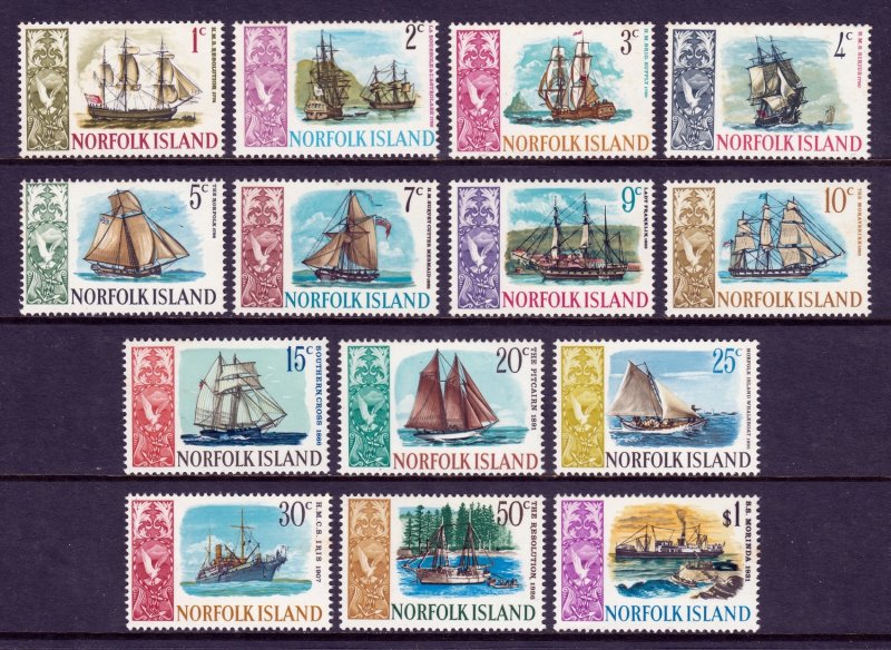 Norfolk Island - Scott #100-113 - MNH - A few toning spots - SCV $12