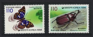 Korea Rep. Butterfly Beetle 2v 1994 MNH SG#2091-2092