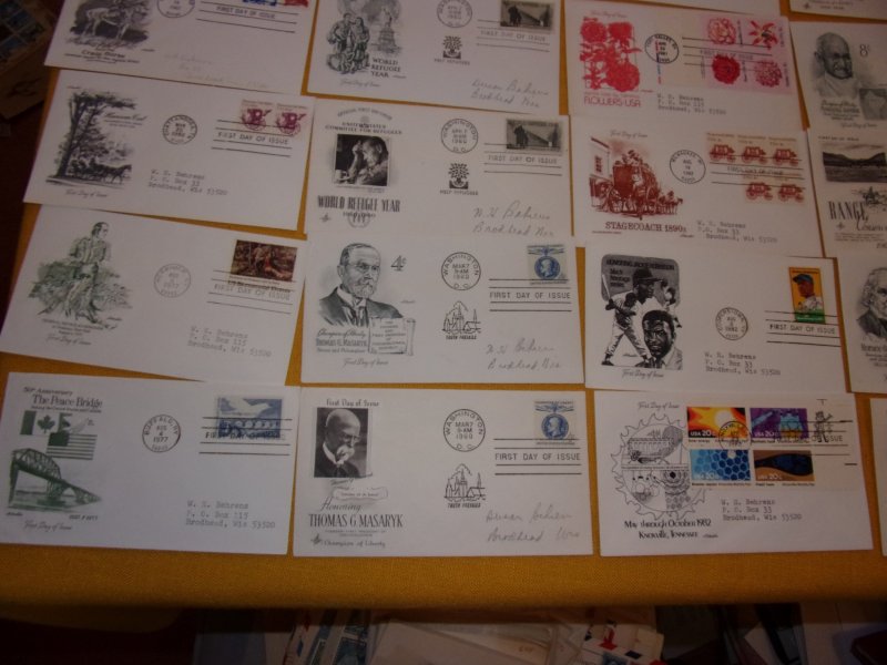 US FDC COLLECTION, ALL W/CACHET,