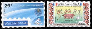 French Colonies, Wallis & Fetuna #383-384 Cat$19.40, 1989 29fr and 900fr, nev...