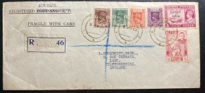 1948 Tavoyzoo Burma First Day cover To Leek England Independence Stamp Issue