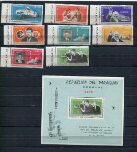 Paraguay 1965 2 Souvenir Sheets Per+Imperf Sc 887-94a note Kennedy USA MNH  6616