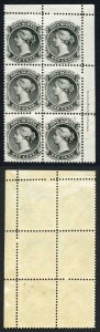 Nova Scotia SG18 1c Black Inscriptional Block