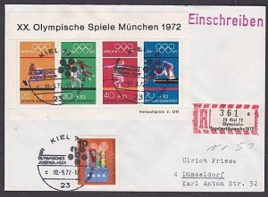 GERMANY 1972 Olympic Games cover special pmK YOUTH CAMP....................A3545