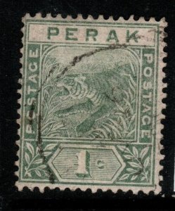 MALAYA PERAK SG61 1892 1c GREEN FINE USED