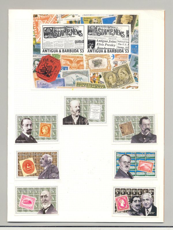 Antigua #1663-1669 Stamp Dealers, SOS 6v & 1v S/S Imperf Proofs in Folder