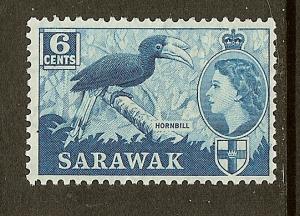 Sarawak, Scott #200, 6c Queen Elizabeth, MLH