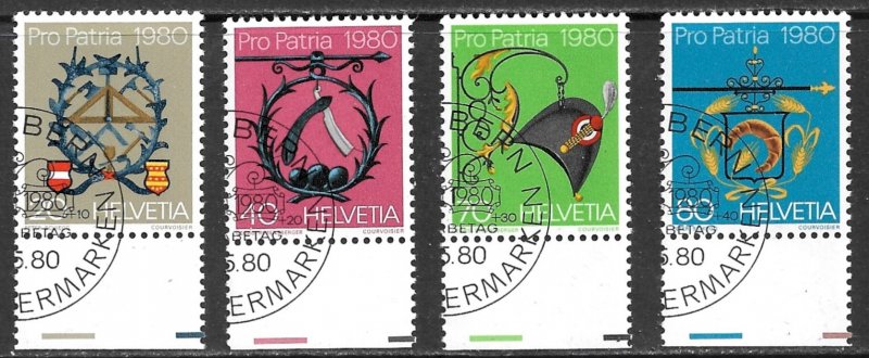 SWITZERLAND 1980 PRO PATRIA Shop Signs Semi Postal Set Sc B471-B474 CTO Used