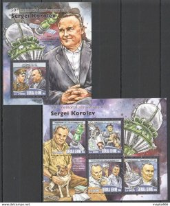 2016 Sierra Leone Space Sergei Korolev Kb+Bl ** Stamps St366