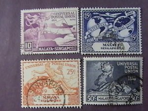 MALAYA/SINGAPORE # 23-26-USED--COMPLETE SET---1949(LOTB)