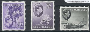 Seychelles 1938 50c - 1r sg144, 145a, 146a good to fine mint, minor wrinkle