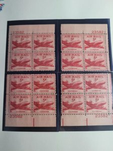 US SC# C33, MNH, Matched plate blocks