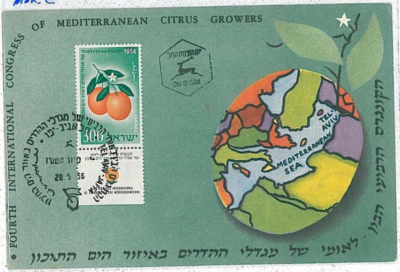 MAXIMUM CARD: FRUIT \ ORANGES : 1956 - ISRAEL