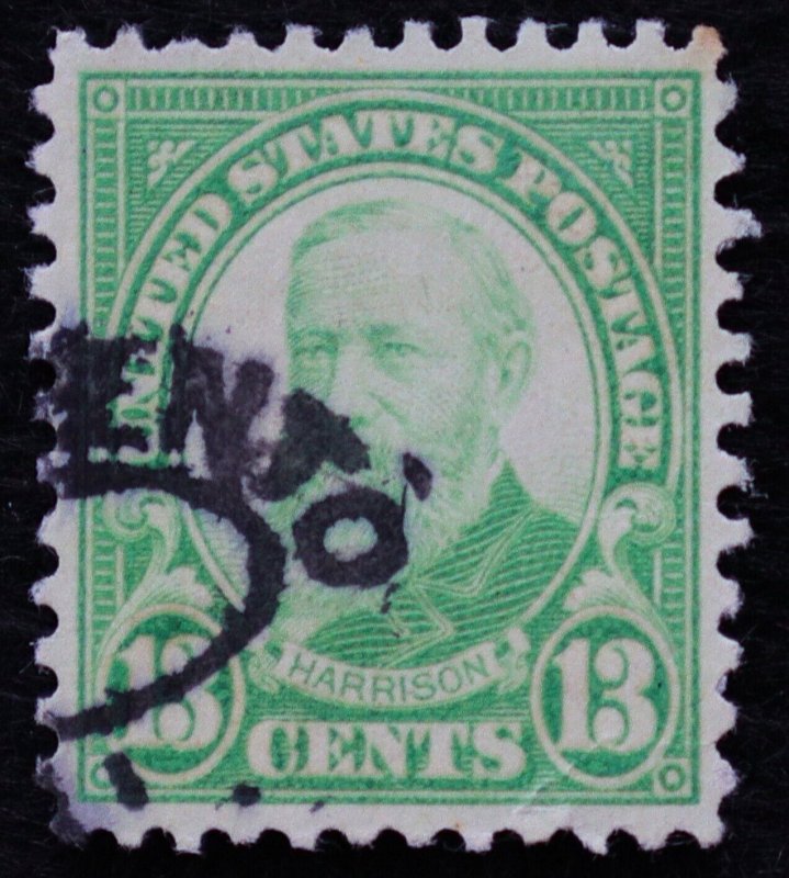 U.S. Used Stamp Scott #694 13c Harrison, Superb. Boston Harbor Cancel. A Gem!