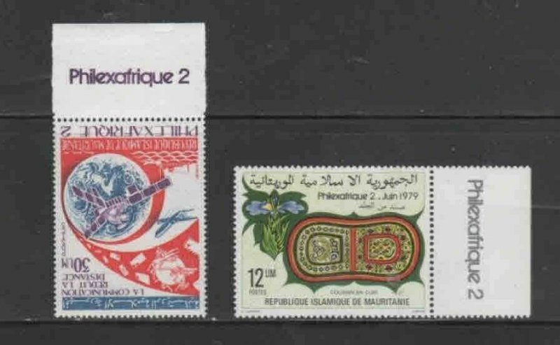 MAURITANIA #420-421 1979 PHILEXAFRIQUE II MINT VF NH O.G aa