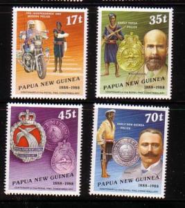 Papua New Guinea Sc691-4 1988 100 yrs Police stamps mint NH