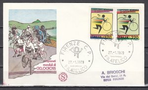 Italy, Scott cat. 1352-1353. Cycling Cross-Country issue. First day cover.