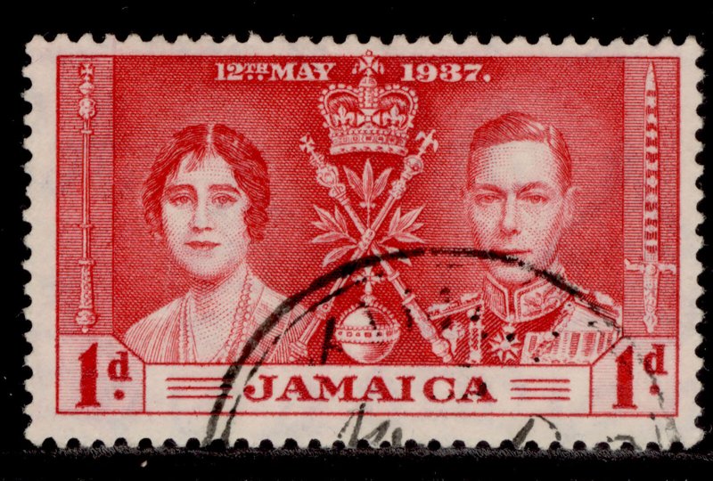 JAMAICA GVI SG118, 1d scarlet, FINE USED.