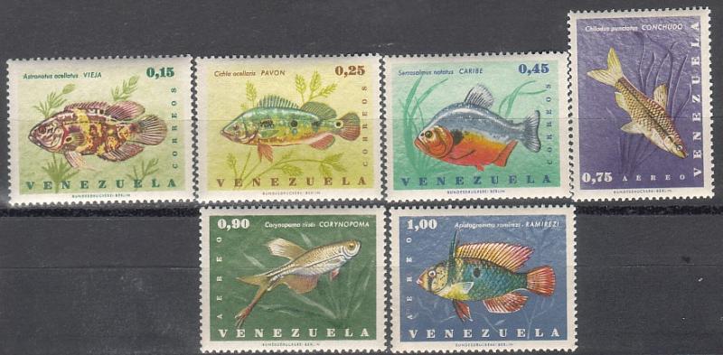 Venezuela #908-10 & C933-5 - Fish. Mint NH. VF