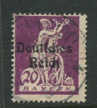 Bavaria -Scott 259 - Deutsches Reich Overprint -1920 - Used - 20pf Stamp