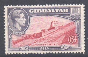 Gibraltar Scott 113 - SG126b, 1938 George VI 6d Perf 13 MH*