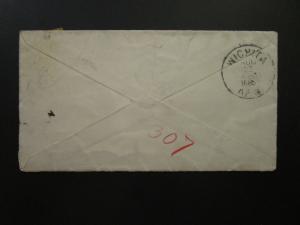 US 1885 Cover w/ Wellington Kansas Bullseye Cancel - Z5702