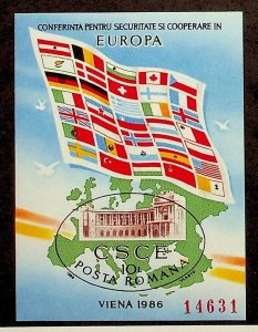 ROMANIA Sc 3410 NH IMPERF SOUVENIR SHEET OF 1986 - EUROPA