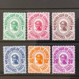 1959 Guinea Postage Due Stamps Sc# J36-41, MNH complete BOB set