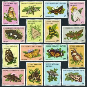 Cocos Isl 87-102 gutter blocks/4,MNH.Michel 88-103. Butterflies,Moth,1982.