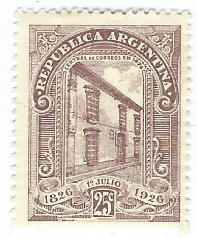 Argentina #361 Stamp 1926 General Post Office 1826 25c. Used Postmarked.