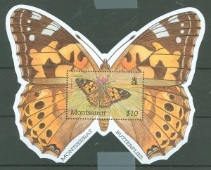 Montserrat #1061  Souvenir Sheet (Butterflies)