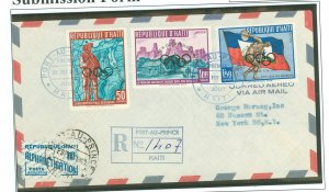 Haiti C148-C150/RA30 1960 Olympics FDC registered - cv is for used off cover