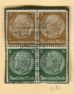 GERMANY; 1933-41 early Hindenburg issue fine used part Booklet Block