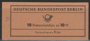Germany Berlin Scott # 9N179 (10), mint nh, complete booklet, Mi# MH3a
