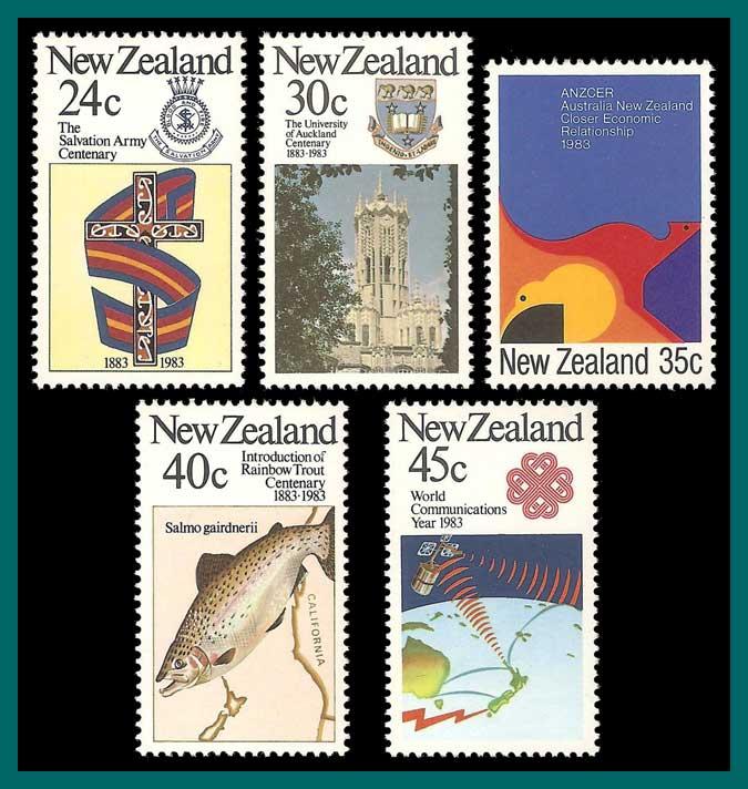 New Zealand 1983 Commemorations, MNH  #771-775, SG1303-SG1307