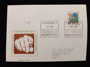 D)1973, FINLAND, FIRST DAY COVER, ISSUE, EUROPEAN CONFERENCE ON SECURITY AND