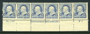 #219 Strip of 6 (Mint - 3 are Never Hinged) cv$300.00