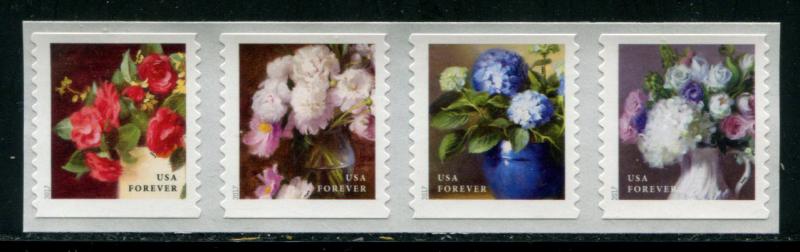 5236a US (49c) Flowers from the Garden SA, MNH strip/4