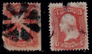 U.S. 65 USED HM TEAR TOP RIGHT TWO SINGLES AS SHOWN (V4544)