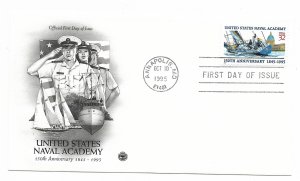 US 3001 32c US Naval Academy on FDC PCS Cachet Unaddressed ECV $7.00