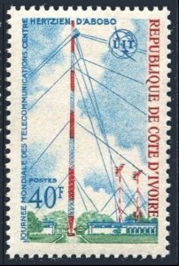 Ivory Coast 328, MNH. Mi 407. World Telecommunications Day, 1972. Radio Tower.