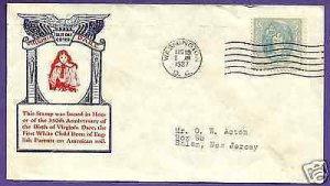 796 VIRGINIA DARE 5c 1937 AT D.C., KAPNER FIRST DAY OF SALE COVER.