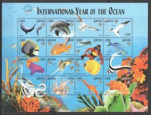 1998 Ghana Marine Life International Ocean Unesco 1Sh ** Stamps Pk074